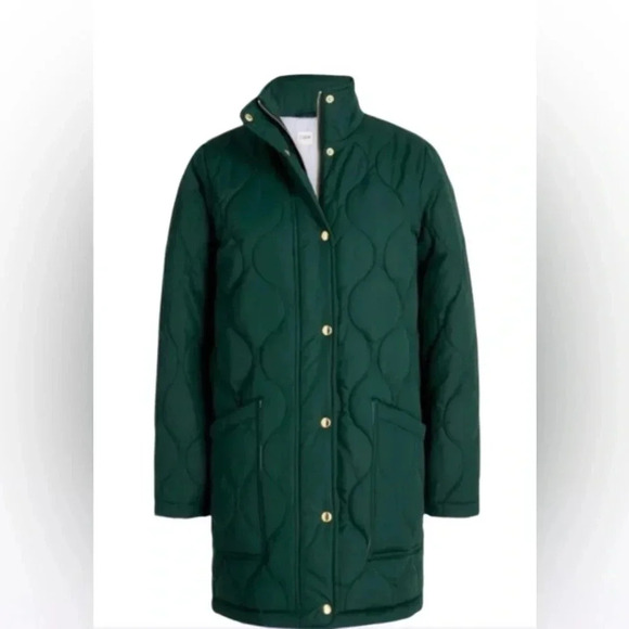 J. Crew Women’s Quilted lightweight puffer Jacket Olive Green Size Small - Picture 1 of 9